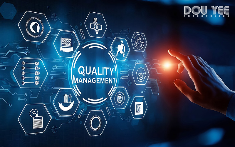 Lab technician using an eQMS to manage data.